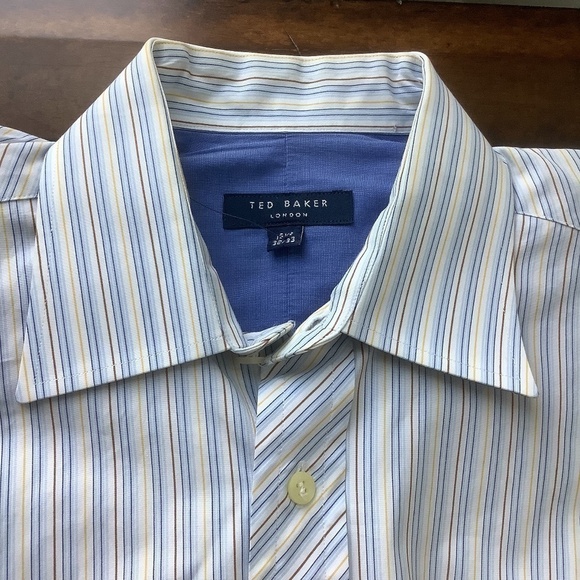 Ted Baker London Men's Striped Multicolor Dress Shirt 15.5 NWOT - Picture 1 of 16